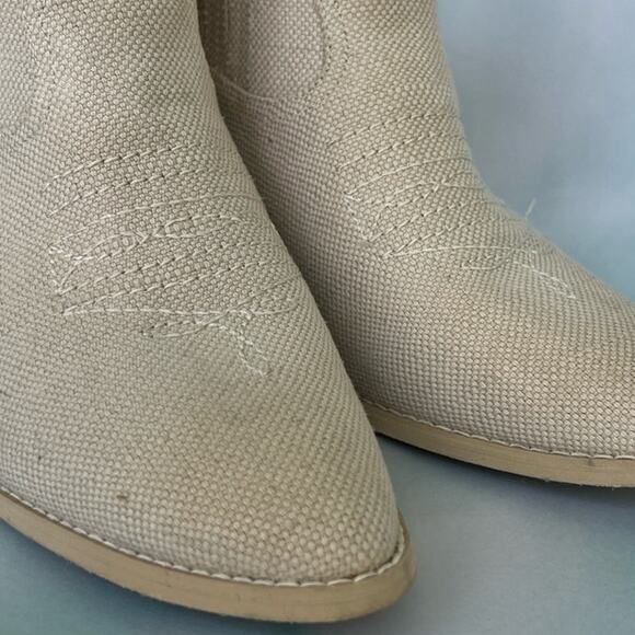 Band of Gypsies Women's Western Booties Natural Linen Color Size 9.5 Breathable - Picture 2 of 9